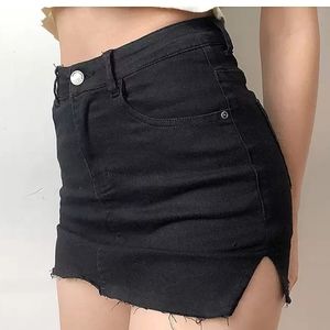 Black Denim Skort